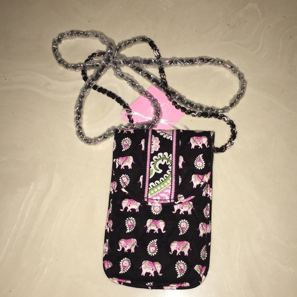 Vera Bradley cell phone crossbody pink elephants